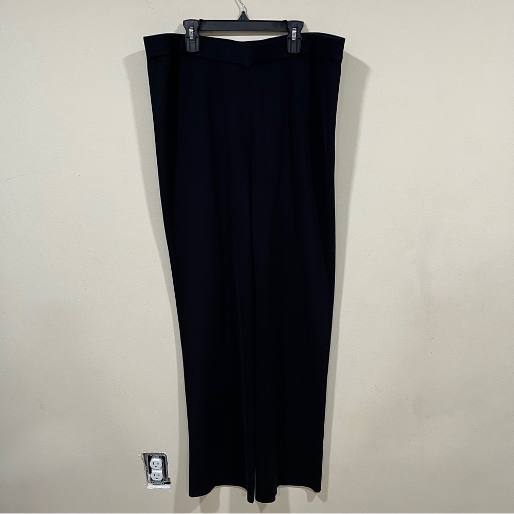 EUC Misook Pull On Knit Straight Leg Women full length dress Pants Size 0X Black